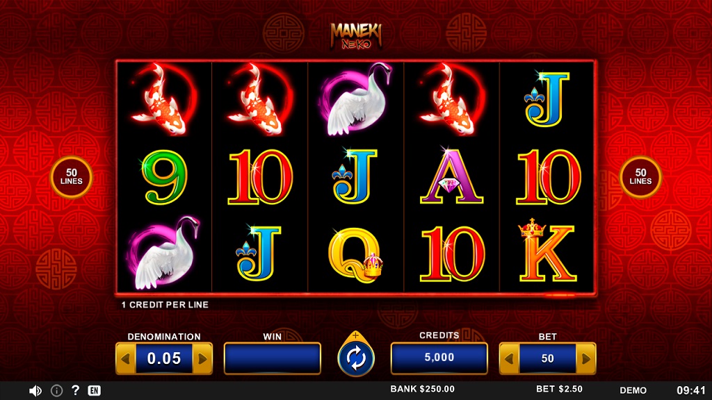 Screenshot of Maneki Neko slot from Zitro