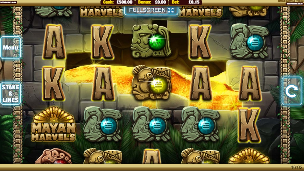 Screenshot of Mayan Marvels slot from Nektan