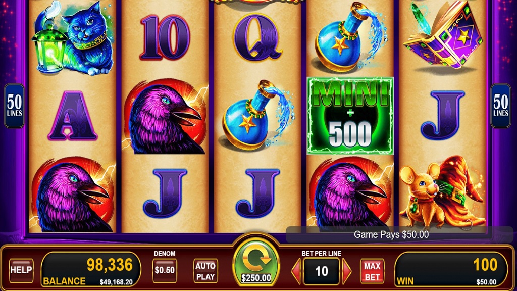 Screenshot of Money Galaxy Radiant Witch slot from Konami