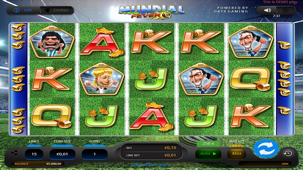 Screenshot of Mundial Fever slot from Oryx Gaming