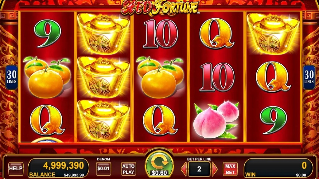 Screenshot of Red Fortune slot from Konami