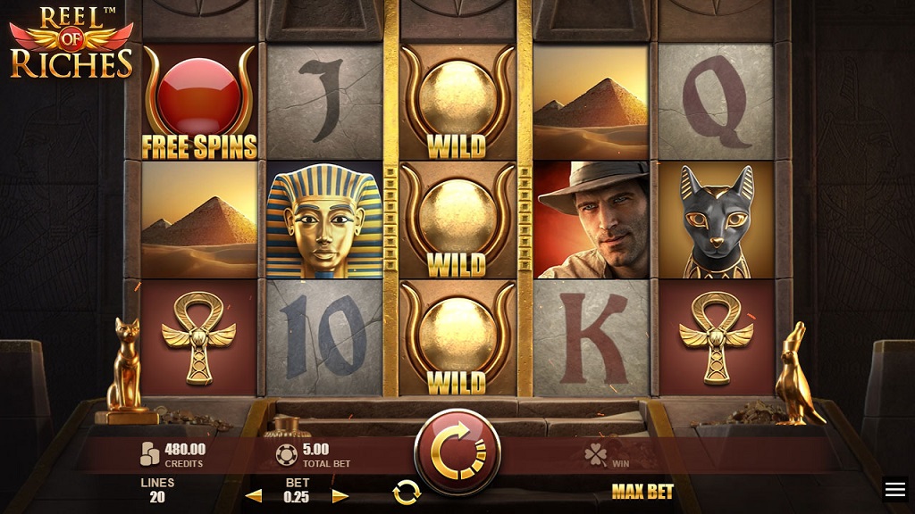 Screenshot of Reel of Riches slot from Rabcat