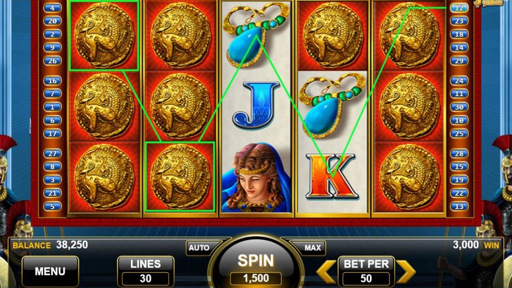 Screenshot of Roman Tribune slot from Konami