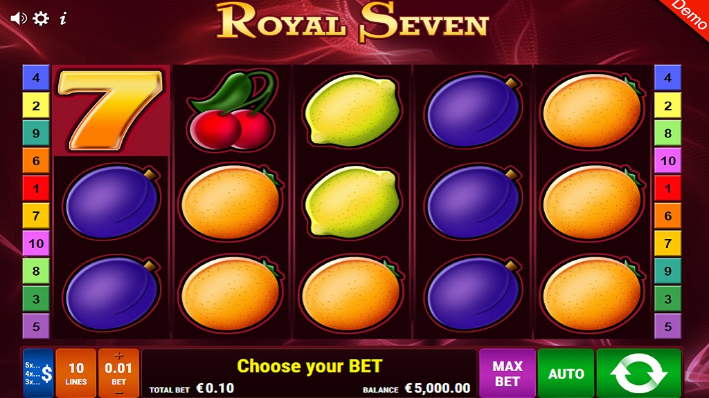 Screenshot of Royal Seven slot from Gamomat