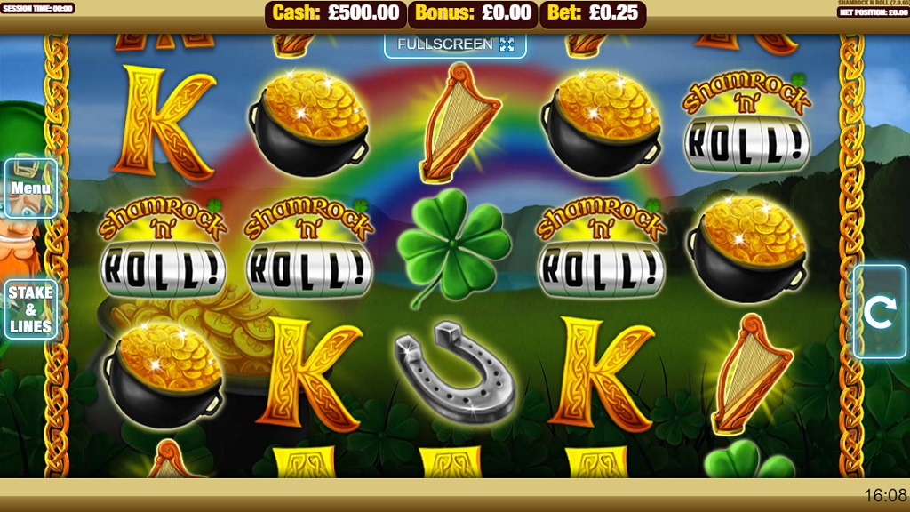 Screenshot of Shamrock'n Roll slot from Nektan