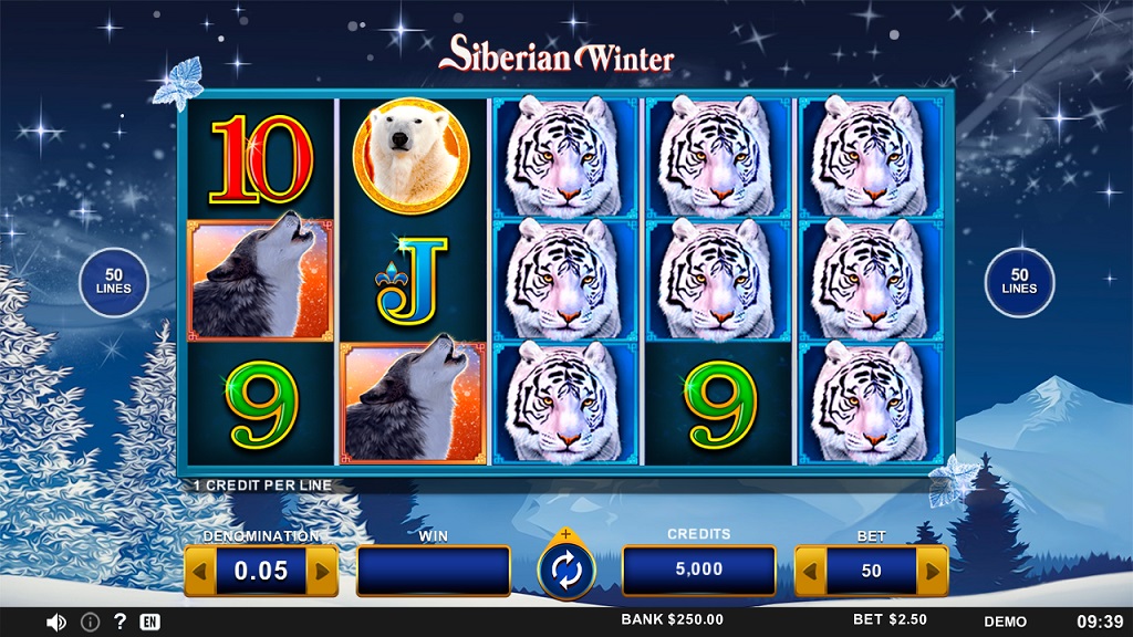 Screenshot of Siberian Winter slot from Zitro
