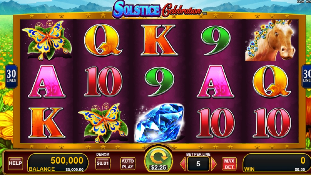 Screenshot of Solstice Celebration Triple Sparkle slot from Konami