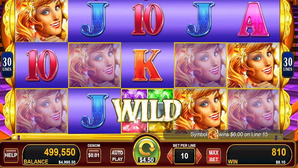 Screenshot of Sparkling Roses slot from Konami