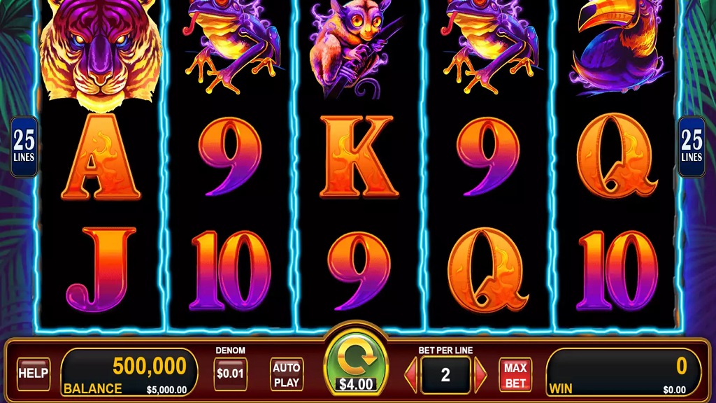 Screenshot of Star Watch Jungle slot from Konami