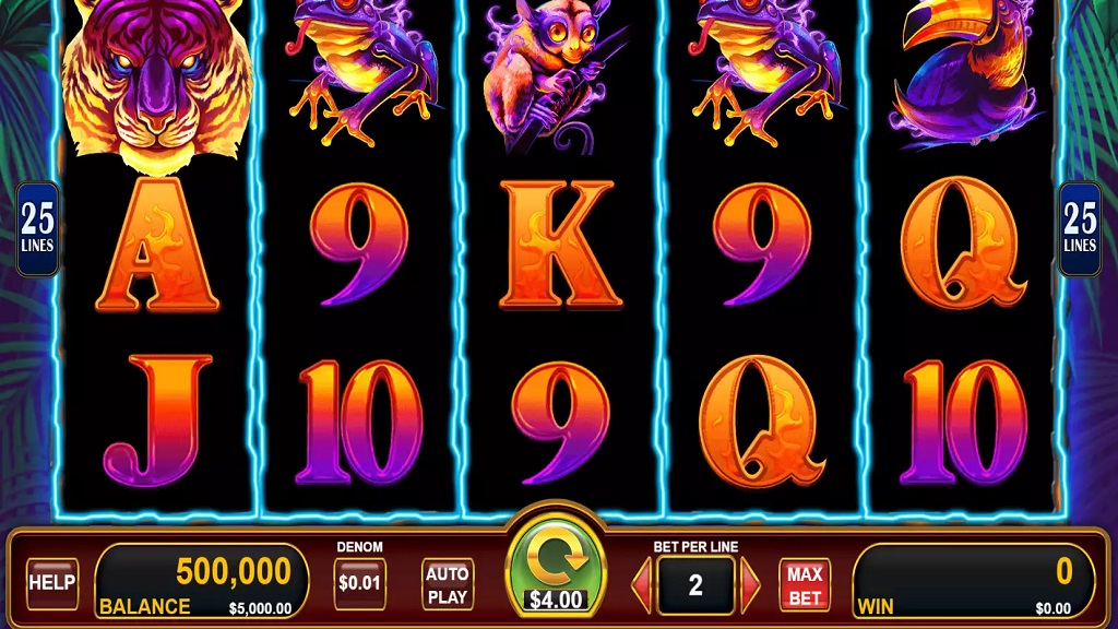 Screenshot of Star Watch Jungle slot from Konami