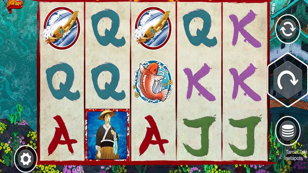 Screenshot of Taro's Tale Instapots slot from Live5 Gaming