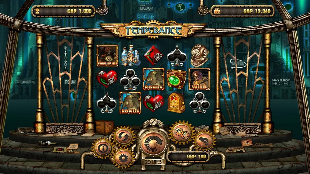 Screenshot of Temperance slot from OldSkoolStudios