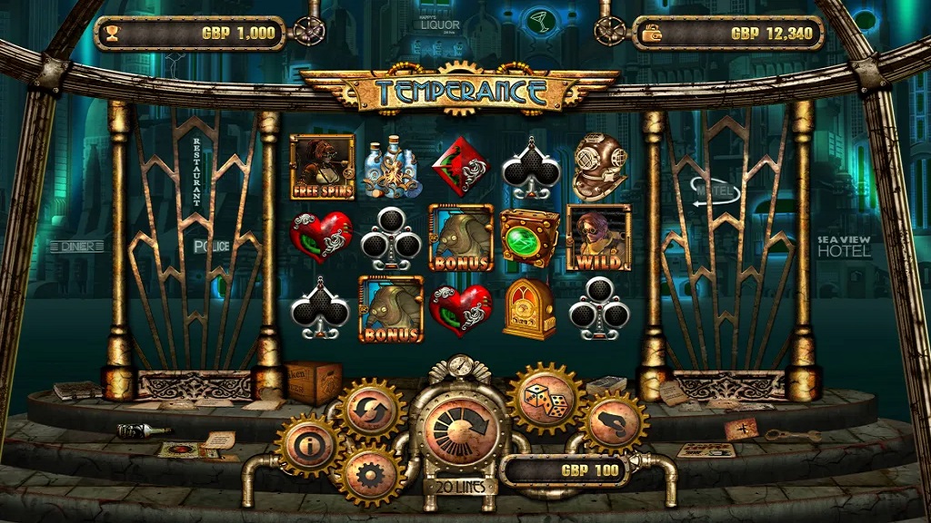 Screenshot of Temperance slot from OldSkoolStudios