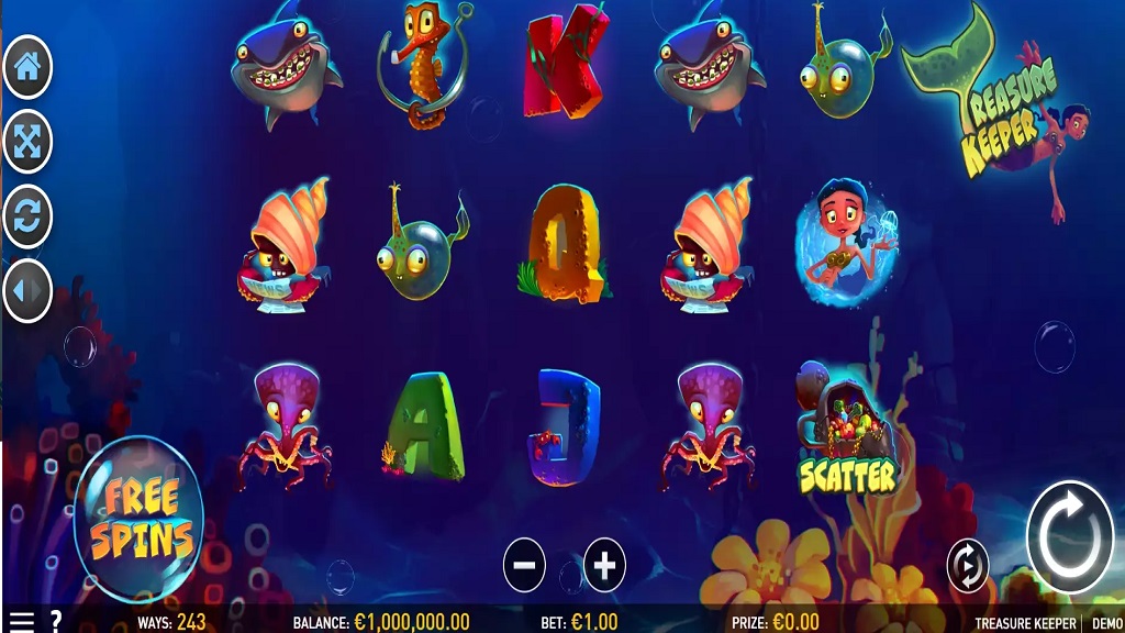 Screenshot of Treasure Keeper slot from R Franco Games