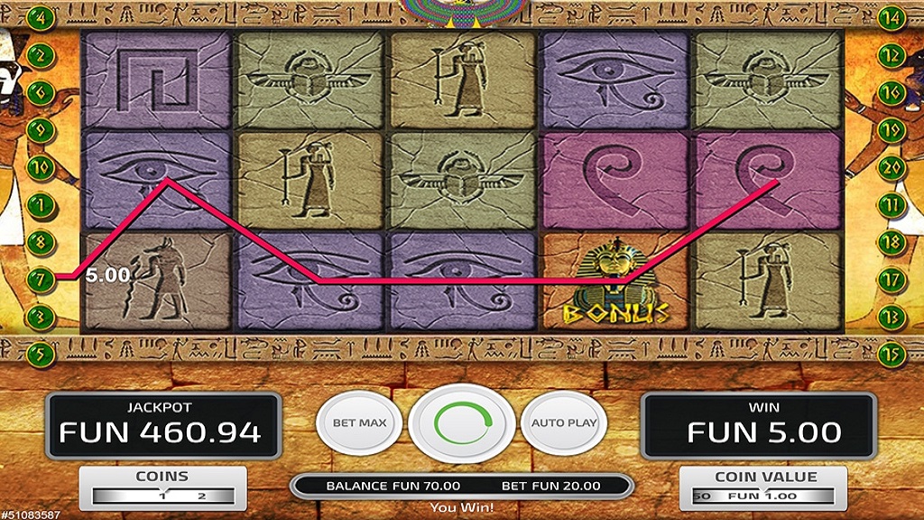 Screenshot of Treasure of the Nile slot from Concept Gaming
