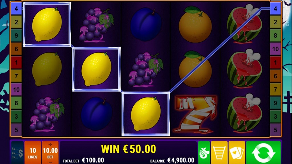 Screenshot of Xploding Pumpkins slot from Gamomat