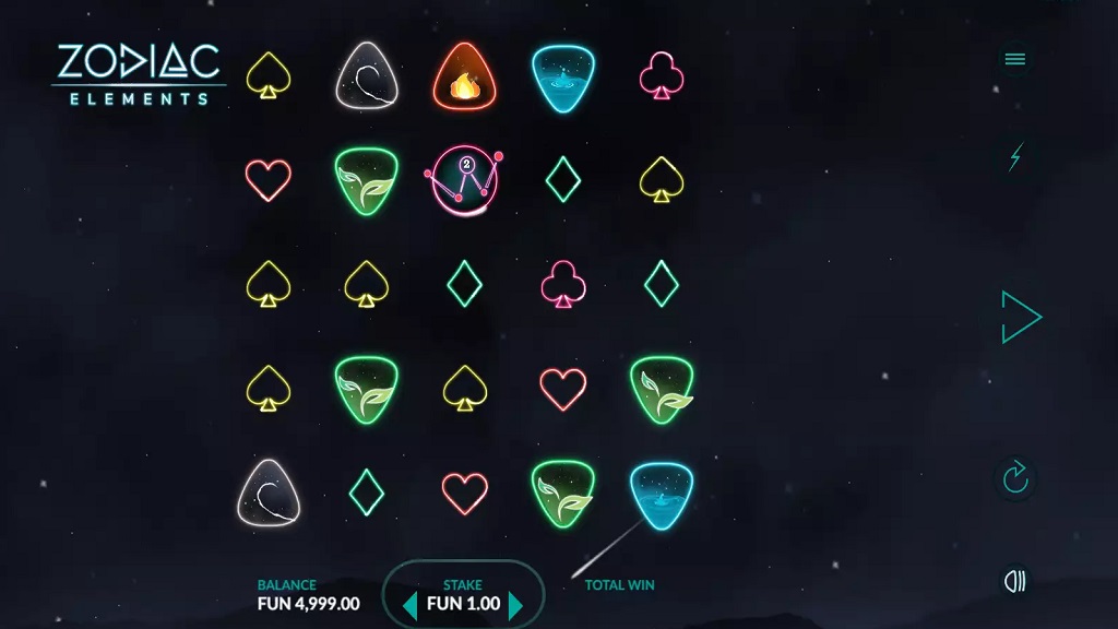 Screenshot of Zodiac Elements slot from Dice Lab